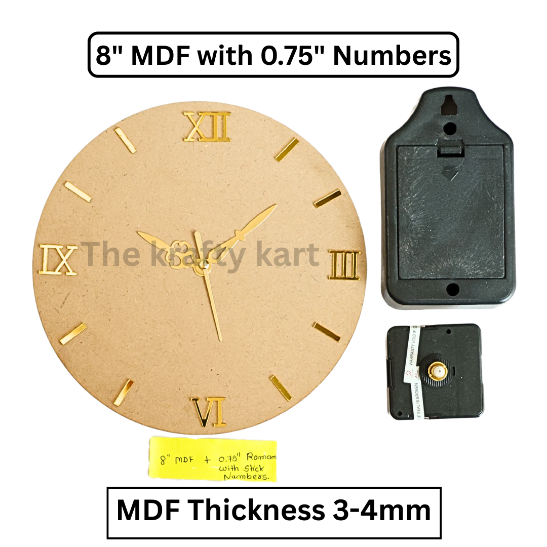 MDF Clock Set With Numbers