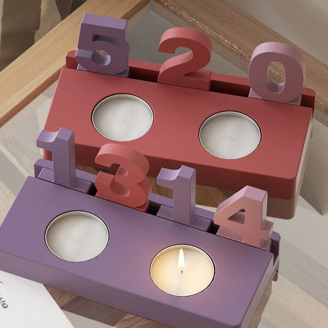 Birthdate T-Light Holder Set of 3 Mould