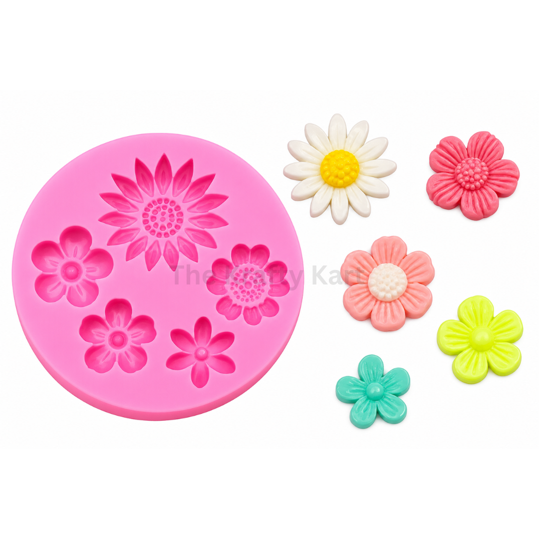 5 Cavity Flower Pink Candle Mould (B)