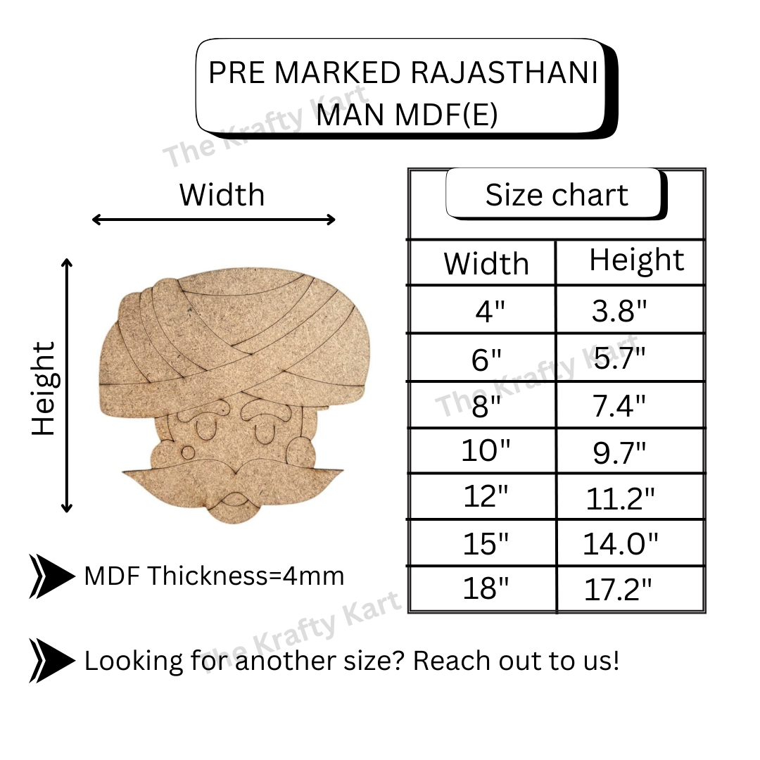 Pre Marked Rajasthani Man Mdf (E)