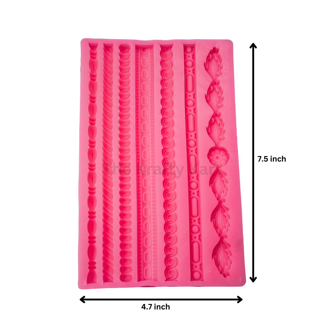 Lace Design Pink Candle Mould