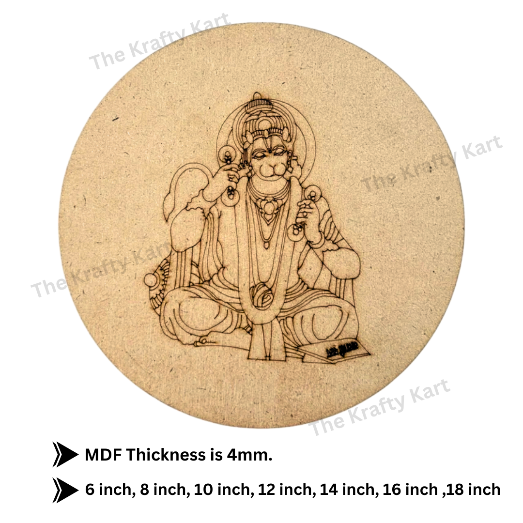 Pre Marked Round Hanumanji Mdf
