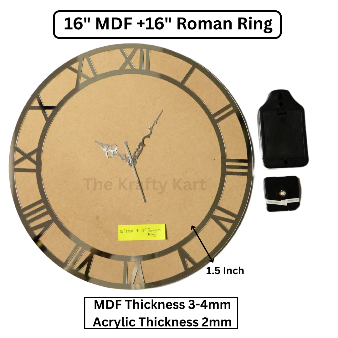 Border Roman Ring Clock Set
