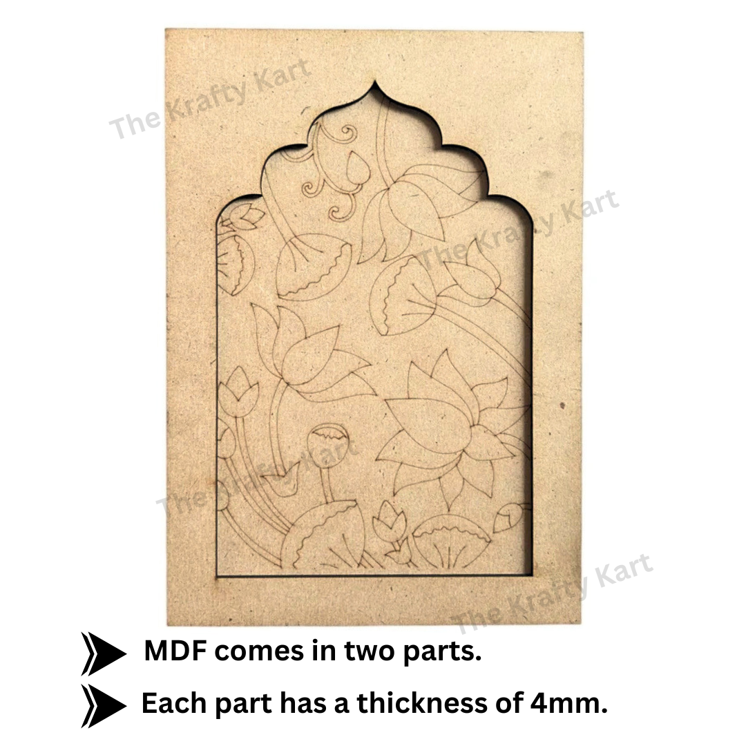 Pre Marked Mdf - Flowers (B) (Jharokha)