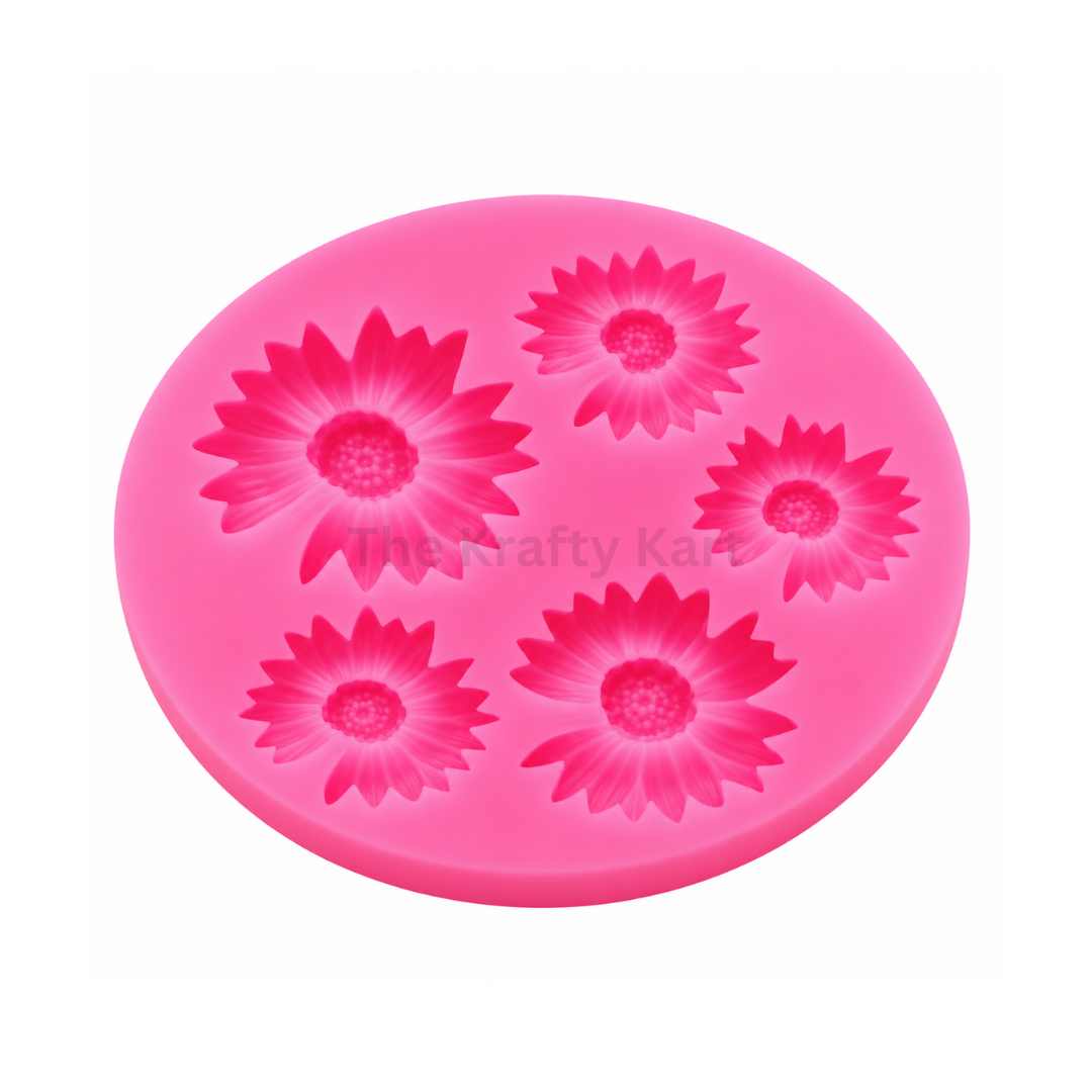 5 Cavity Daisy Flower Candle Mould