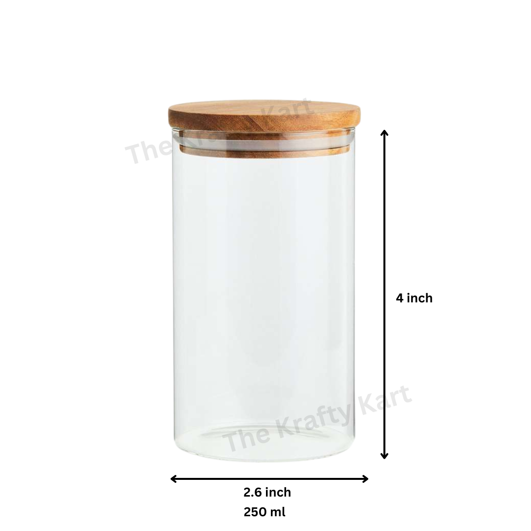 Round Jar With Wooden Tin For Candle