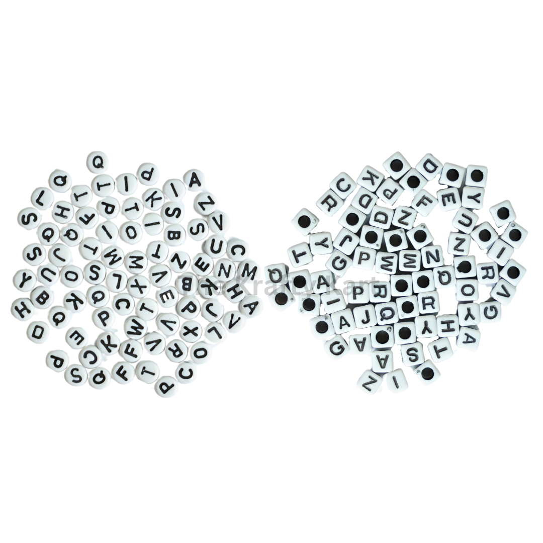 Beads - White & Black Alphabet
