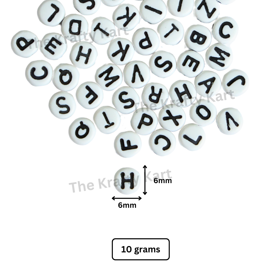 Beads - White & Black Alphabet