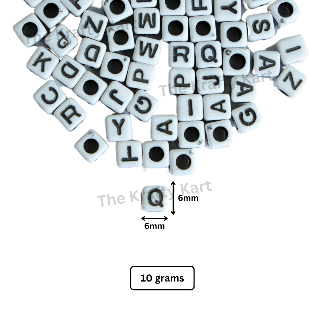 Beads - White & Black Alphabet