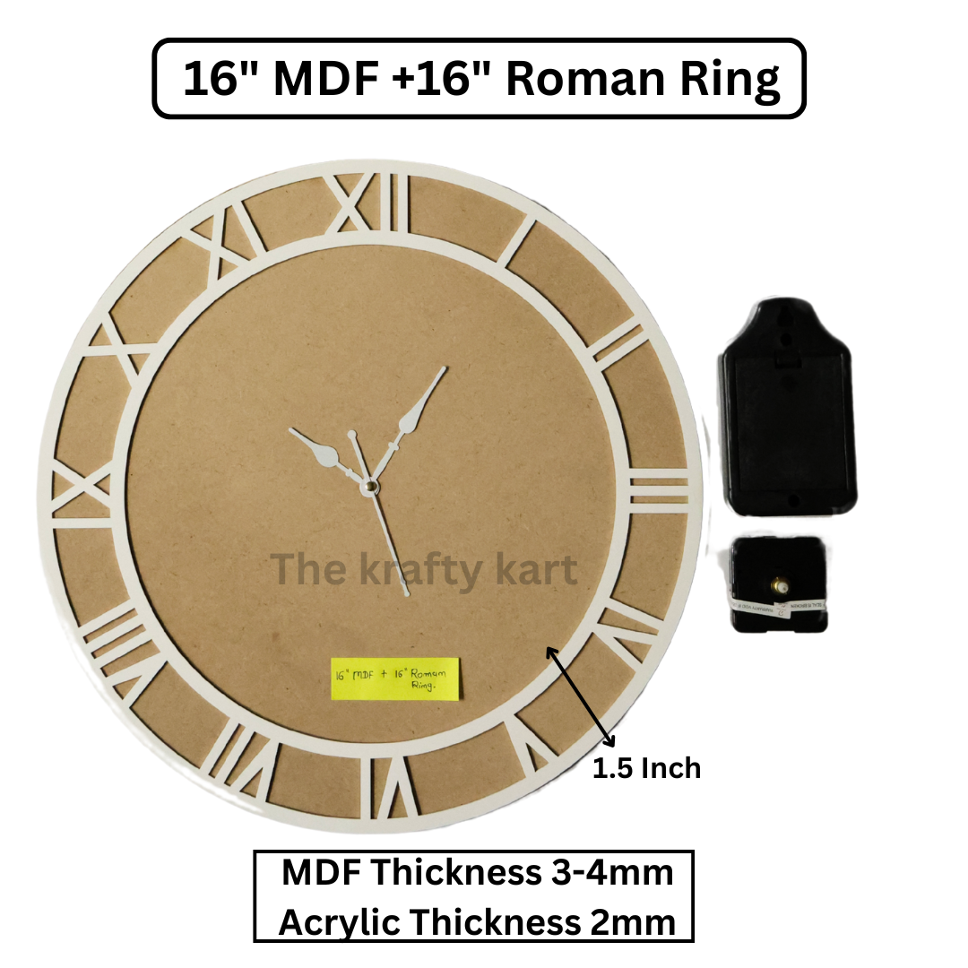 Border Roman Ring Clock Set