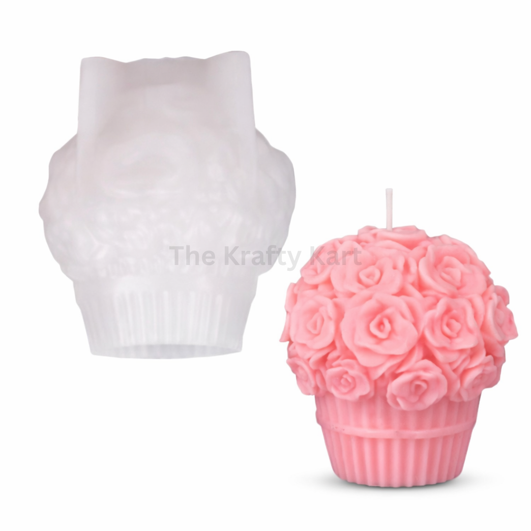 Rose Bouquet Cupcake Candle Mould