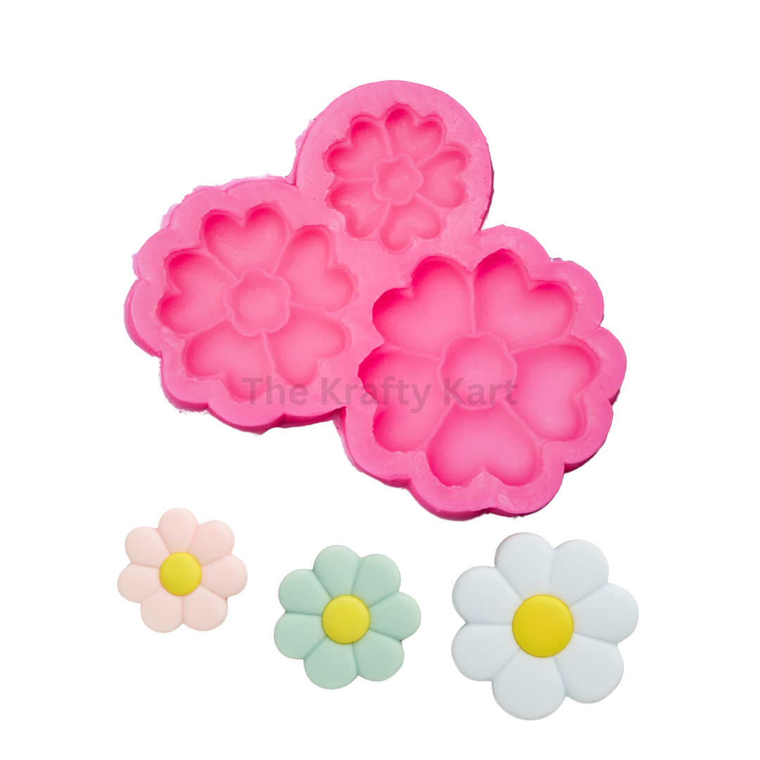 3 Cavity 5 Kali Flower Pink Candle Mould
