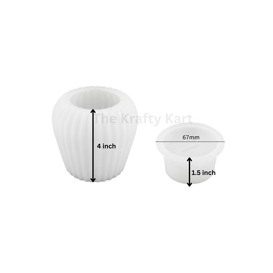 Round Striped Candle & Storage Jar Mould