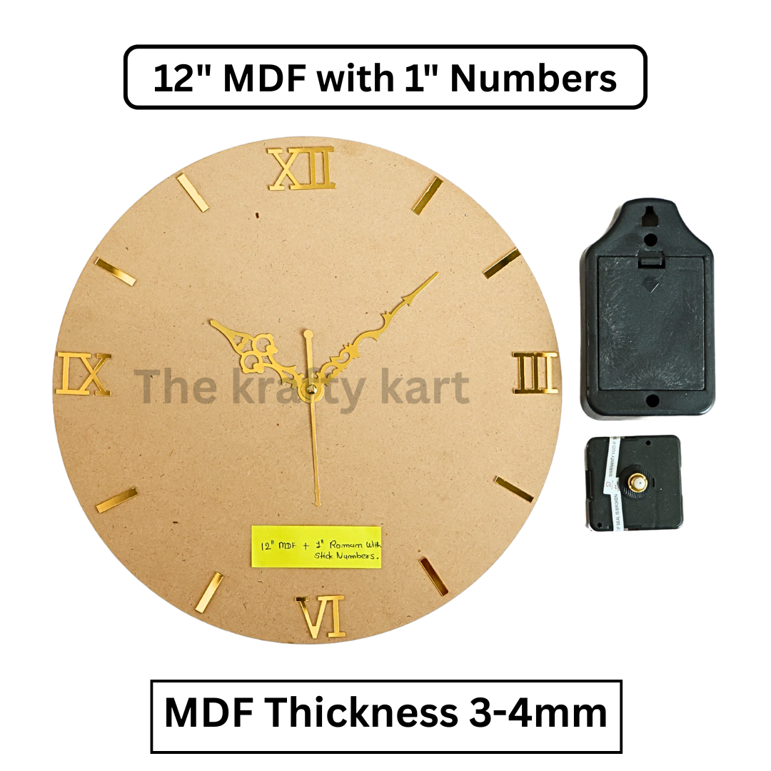 MDF Clock Set With Numbers