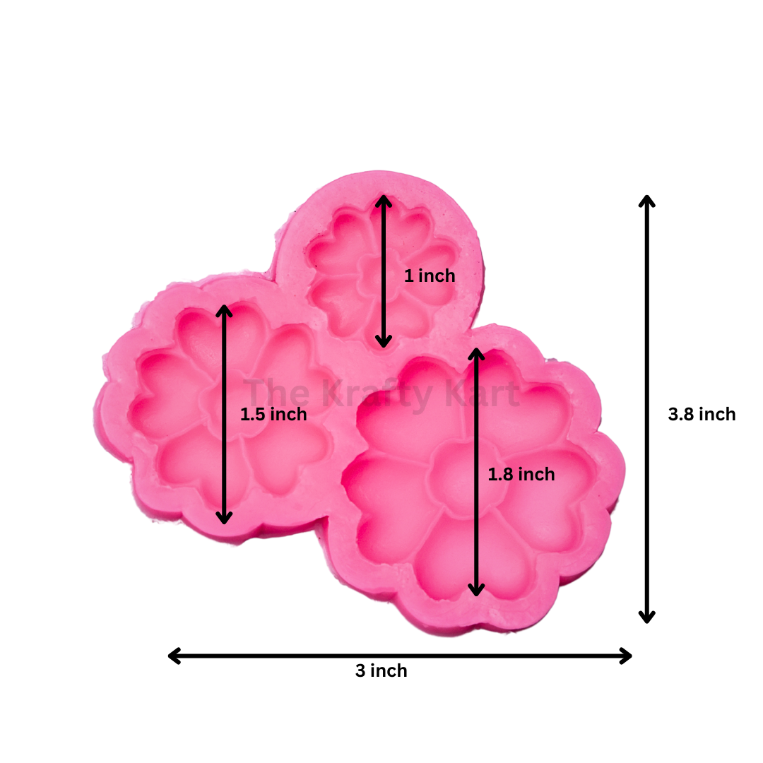 3 Cavity 5 Kali Flower Pink Candle Mould