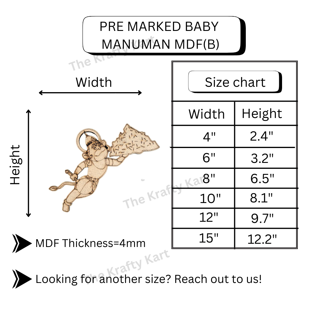 Pre Marked Baby Hanuman Mdf (B)