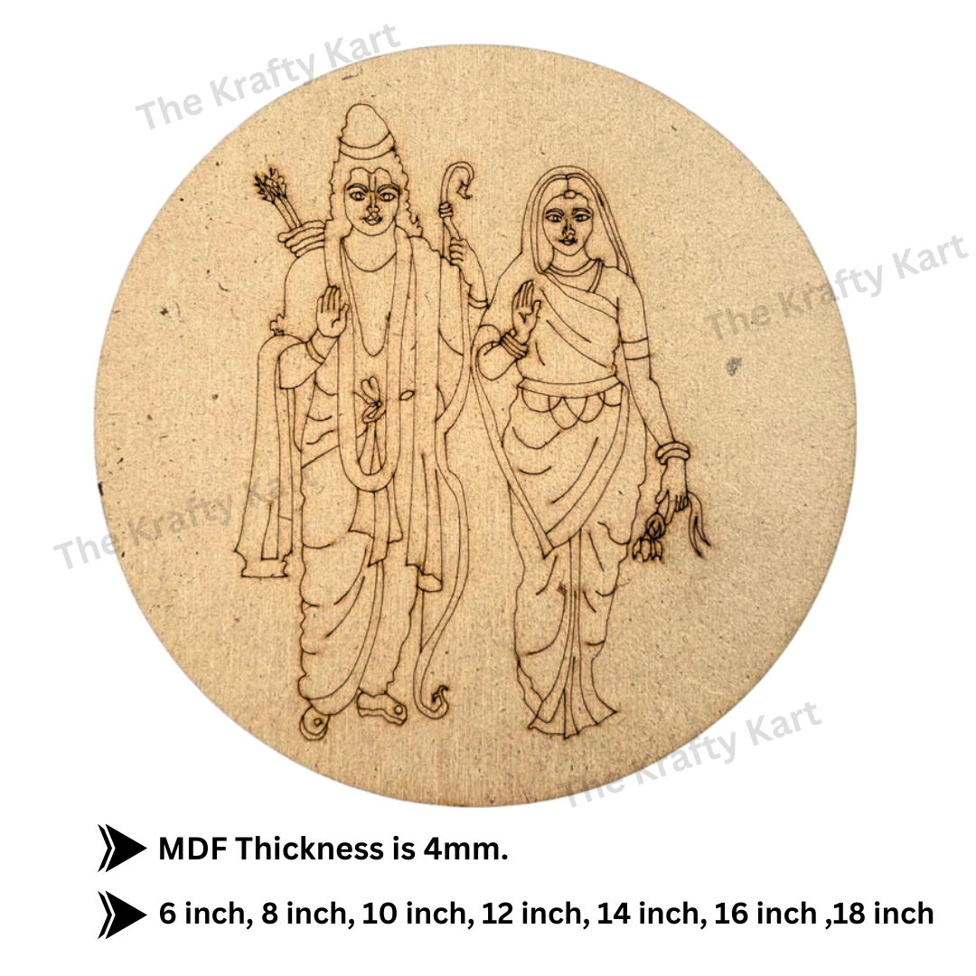 Pre Marked Round Ram & Sita Mdf