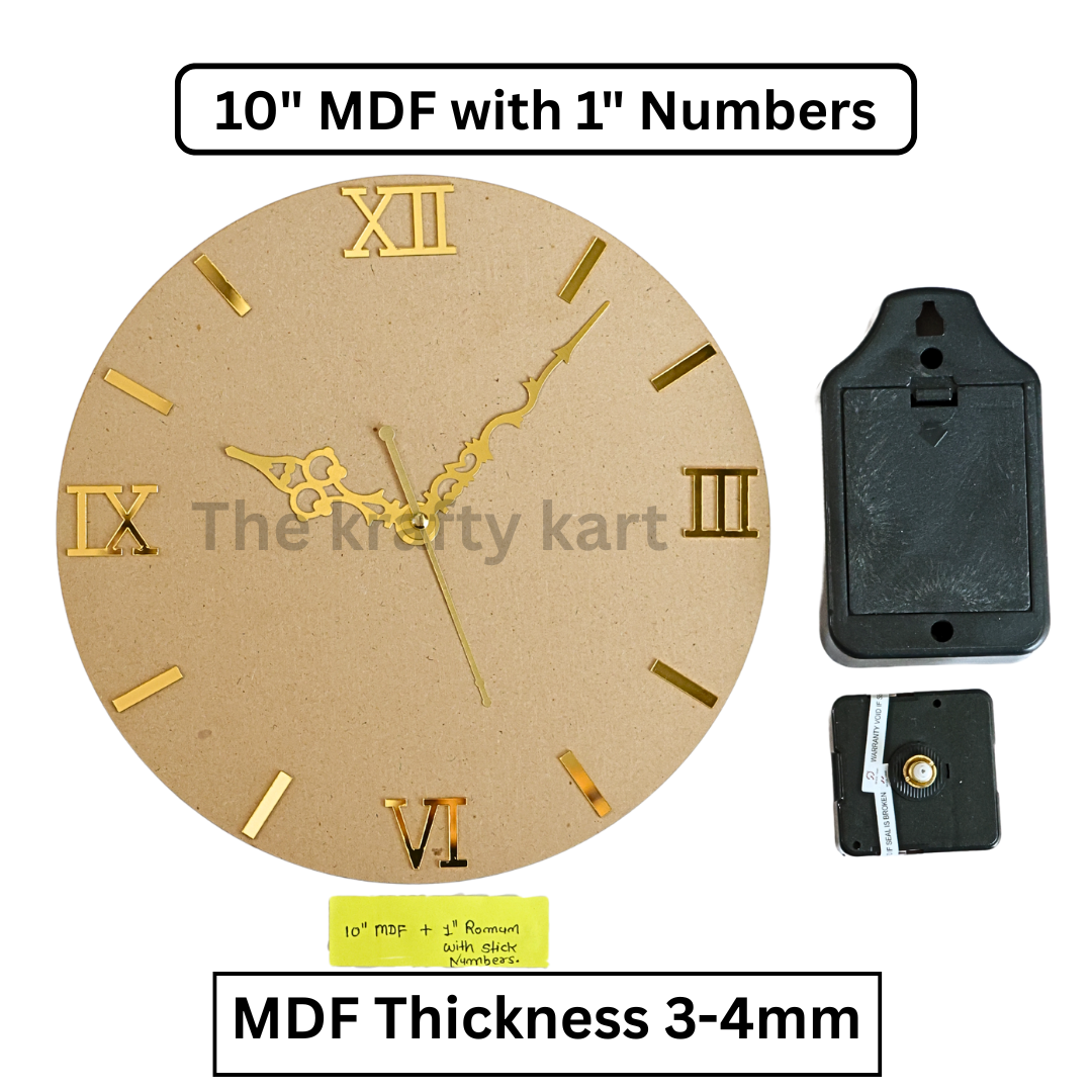 MDF Clock Set With Numbers