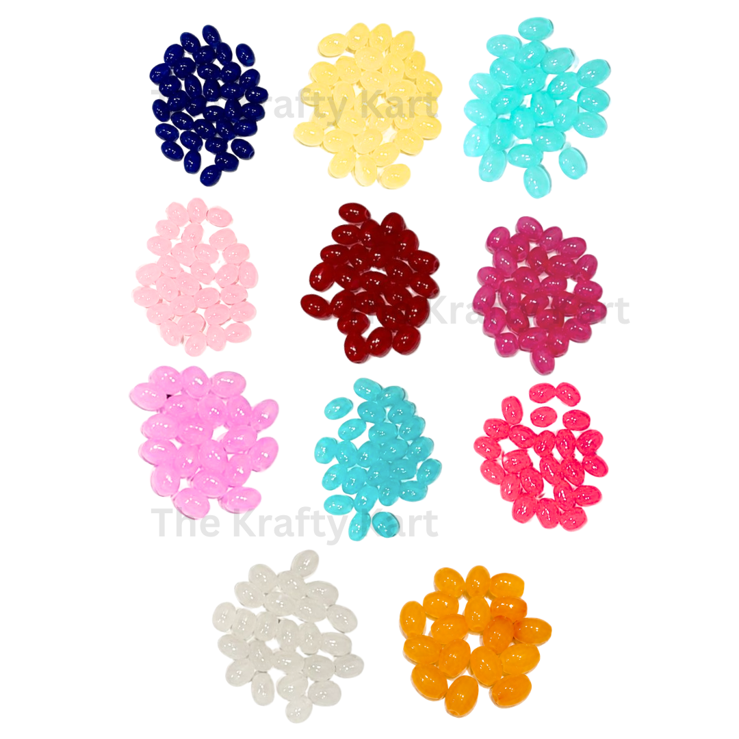 Oval Colourful Rakhi Moti (8mm)