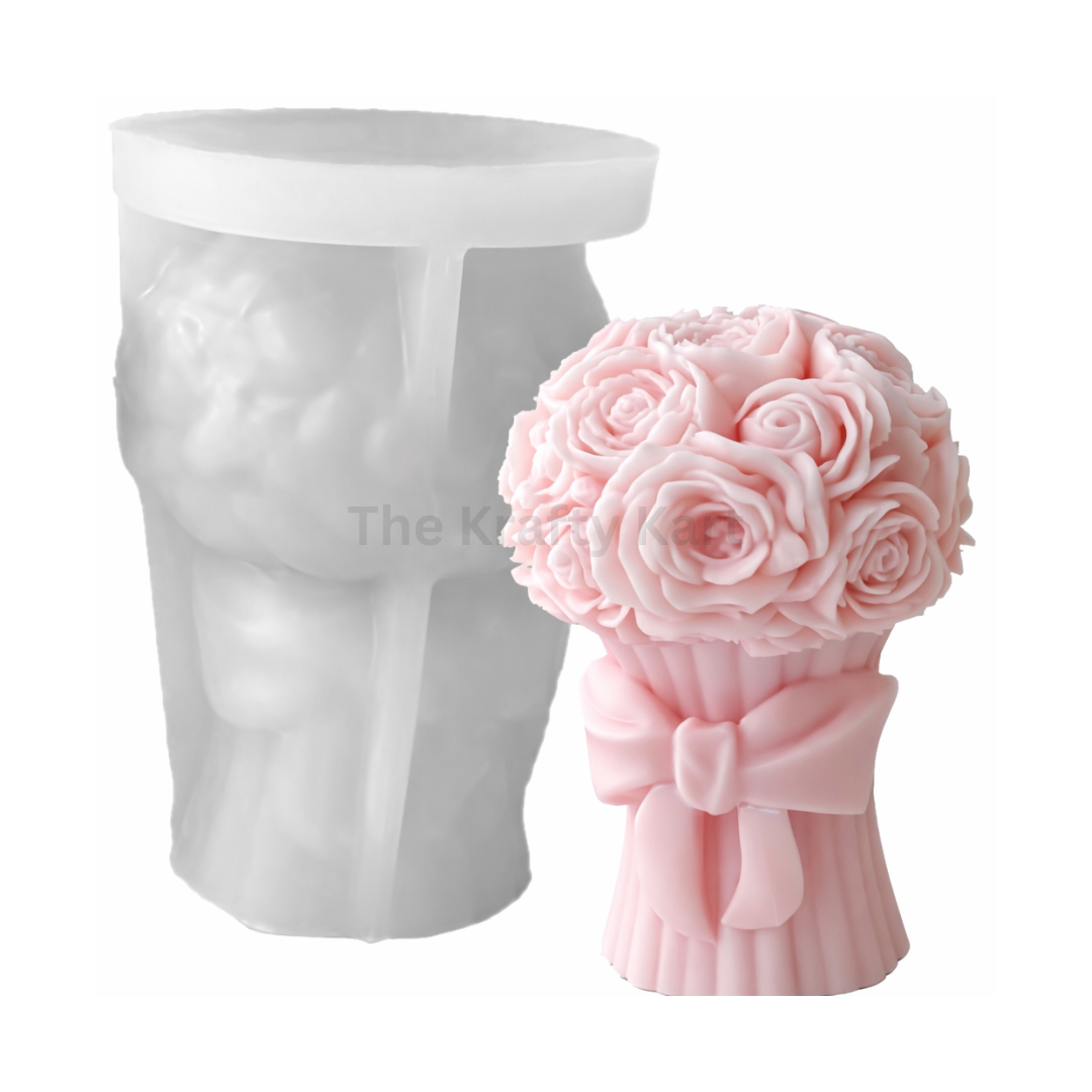 Rose Bouquet Vase Candle Mould