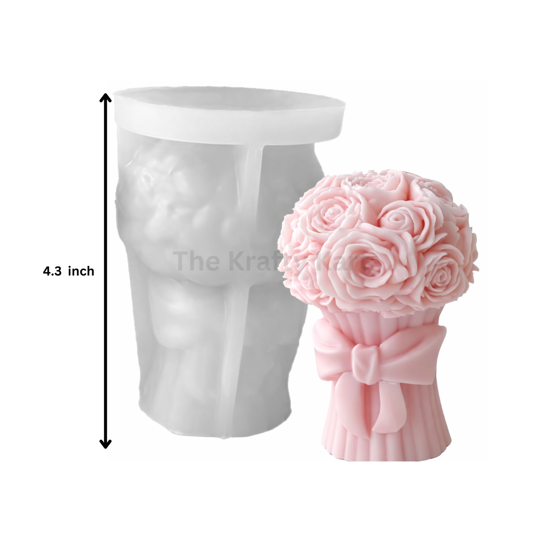 Rose Bouquet Vase Candle Mould