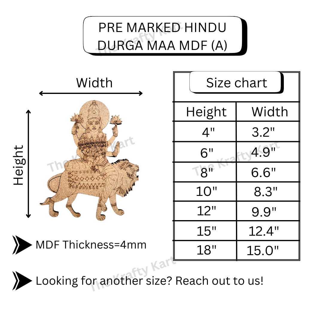 Pre Marked Hindi Durga Maa Mdf (A)
