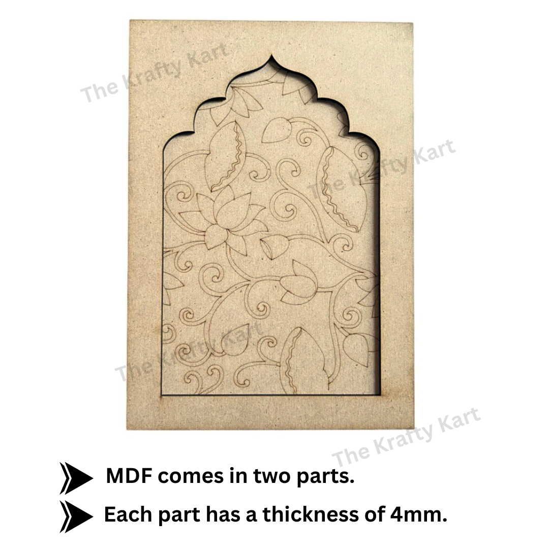 Pre Marked Mdf - Flowers (A) (Jharokha)