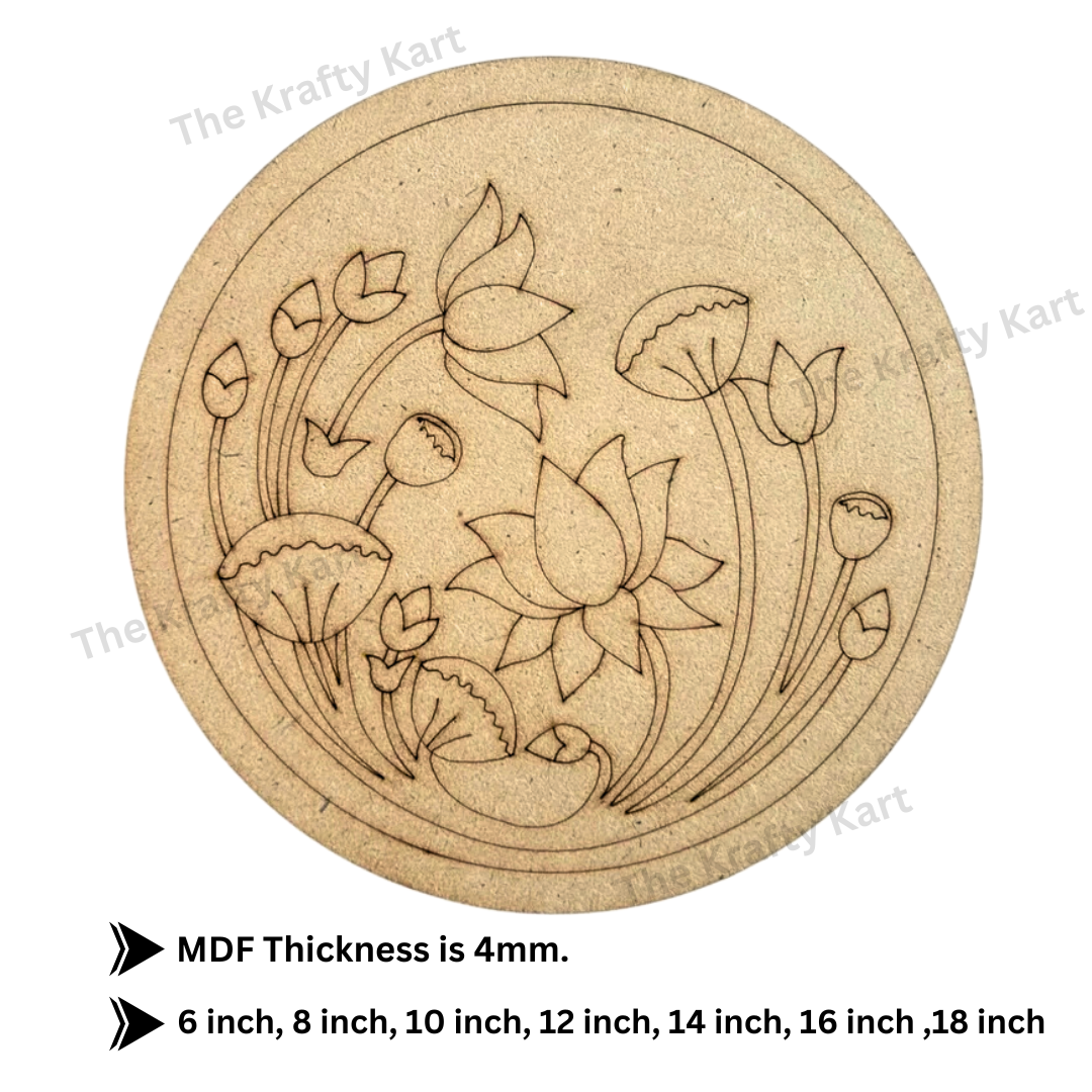 Pre Marked Round Flower Mdf (D)