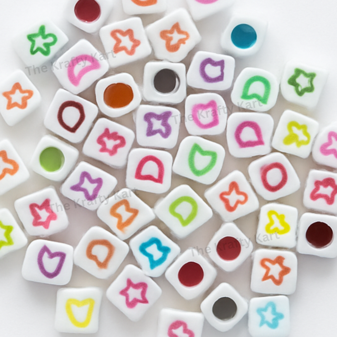 Beads - Square Star, Moon & Heart
