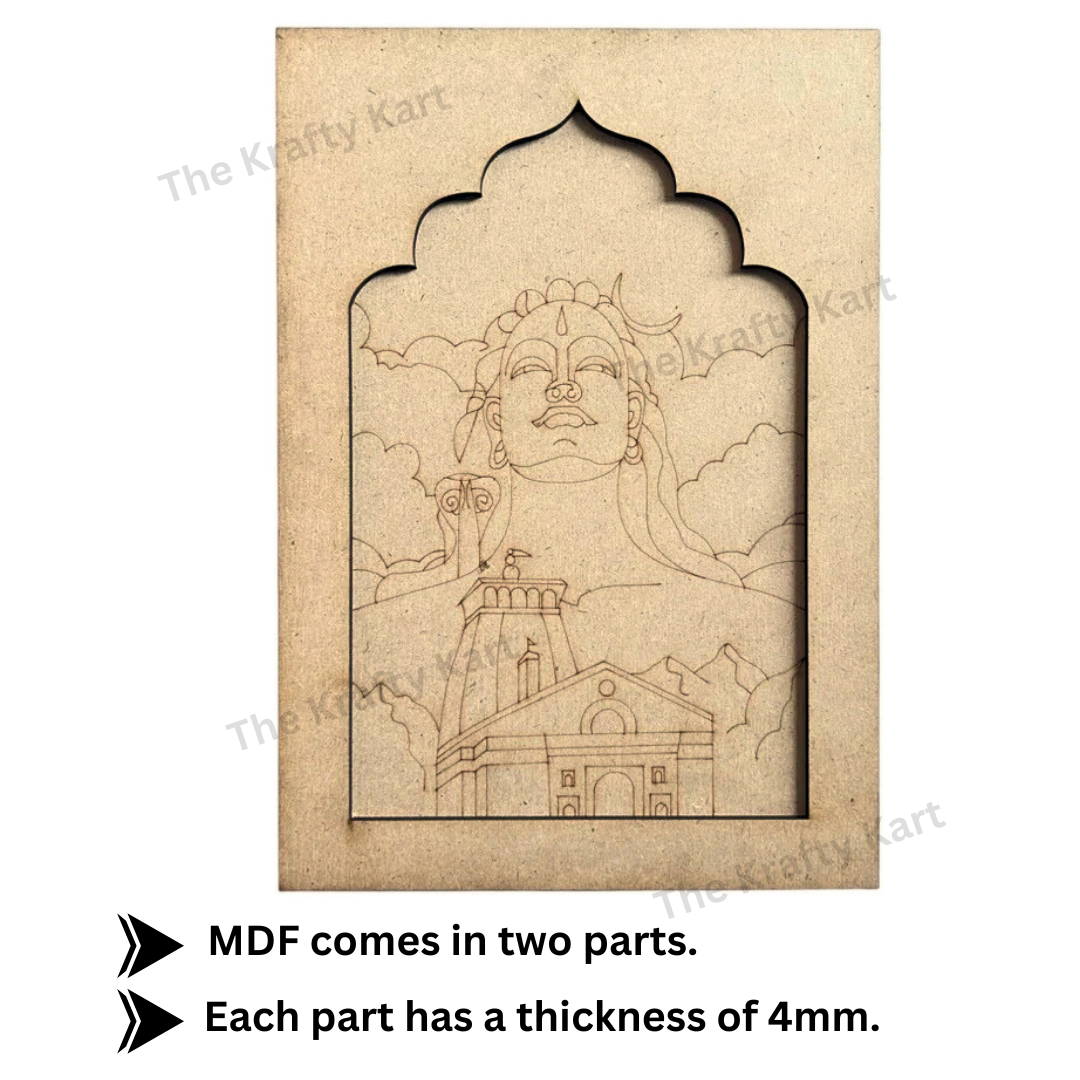 Pre Marked Mdf - Adiyogi Shivji (Jharokha)