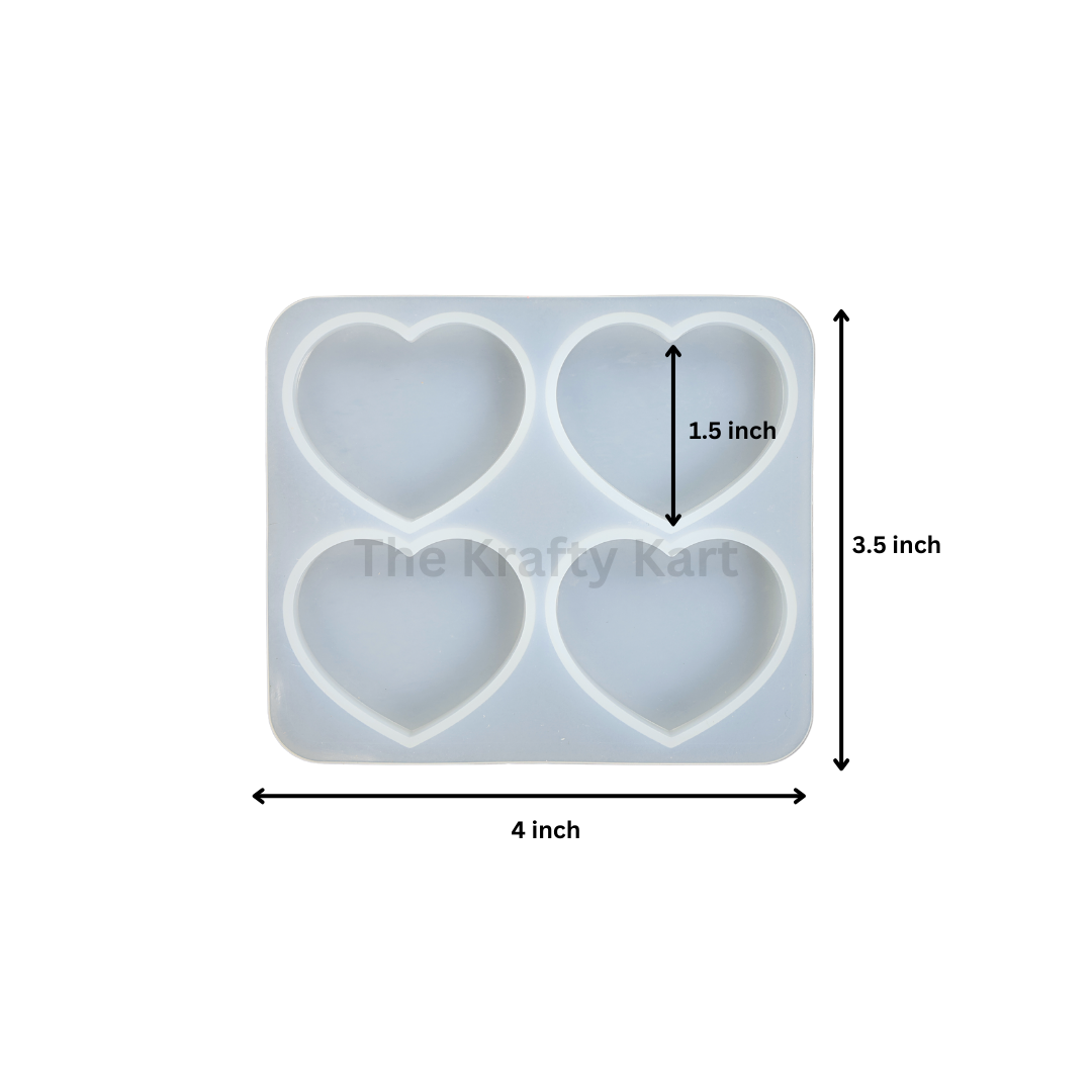 4 Cavity Heart Mould