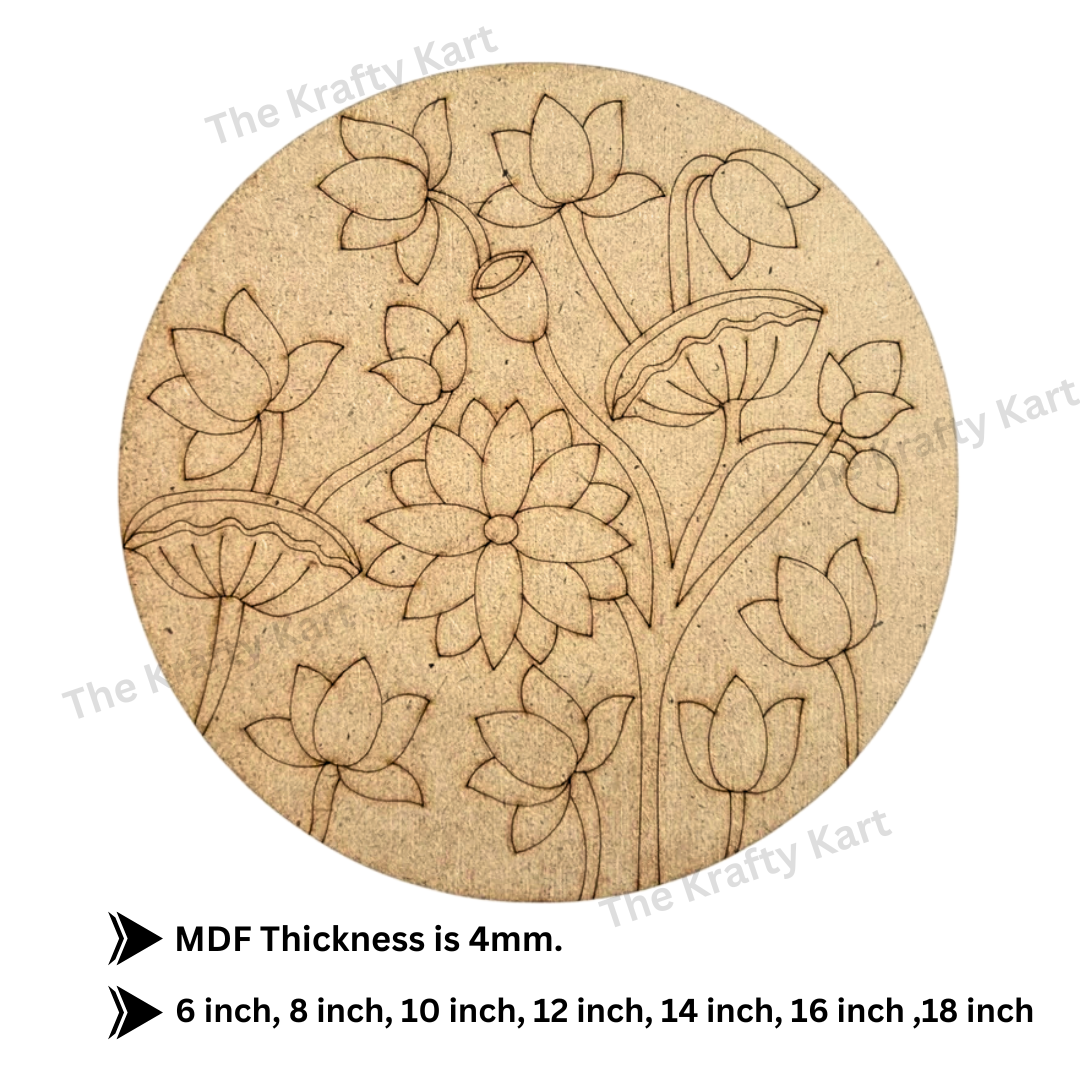 Pre Marked Round Flower Mdf (C)