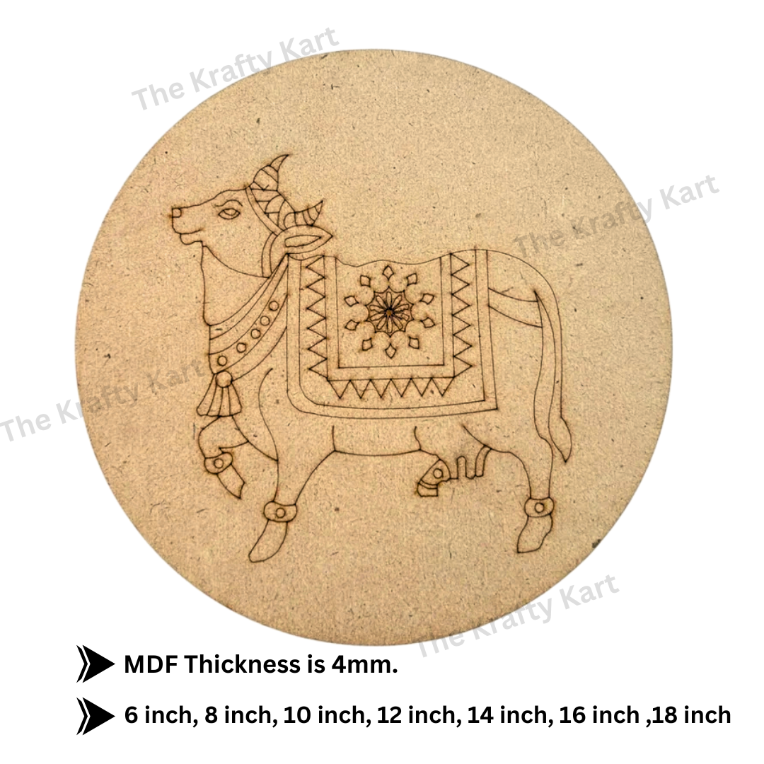 Pre Marked Round Cow Mdf (B)