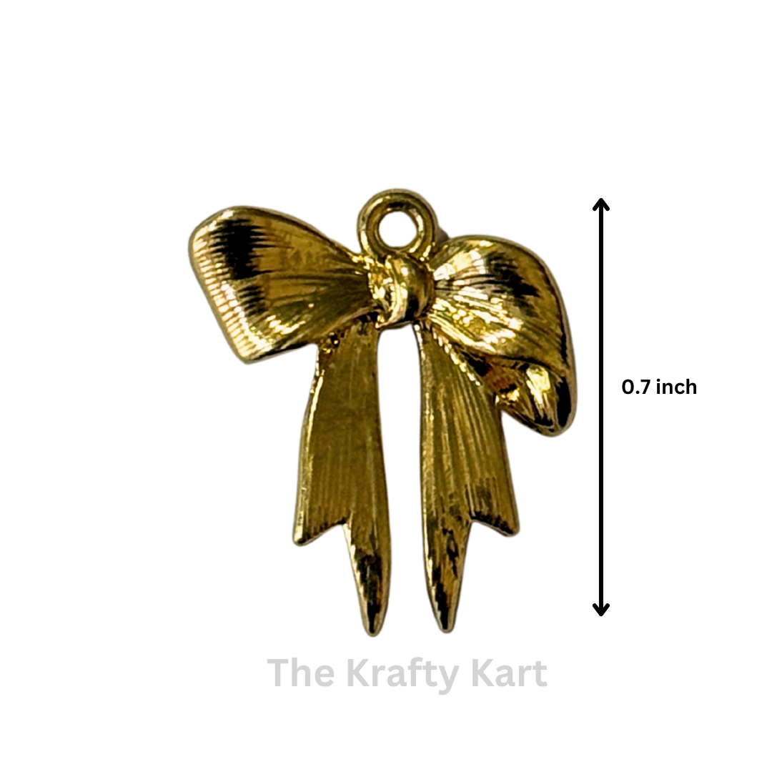 Anti-Tarnish Bow Charm Pendant (G)