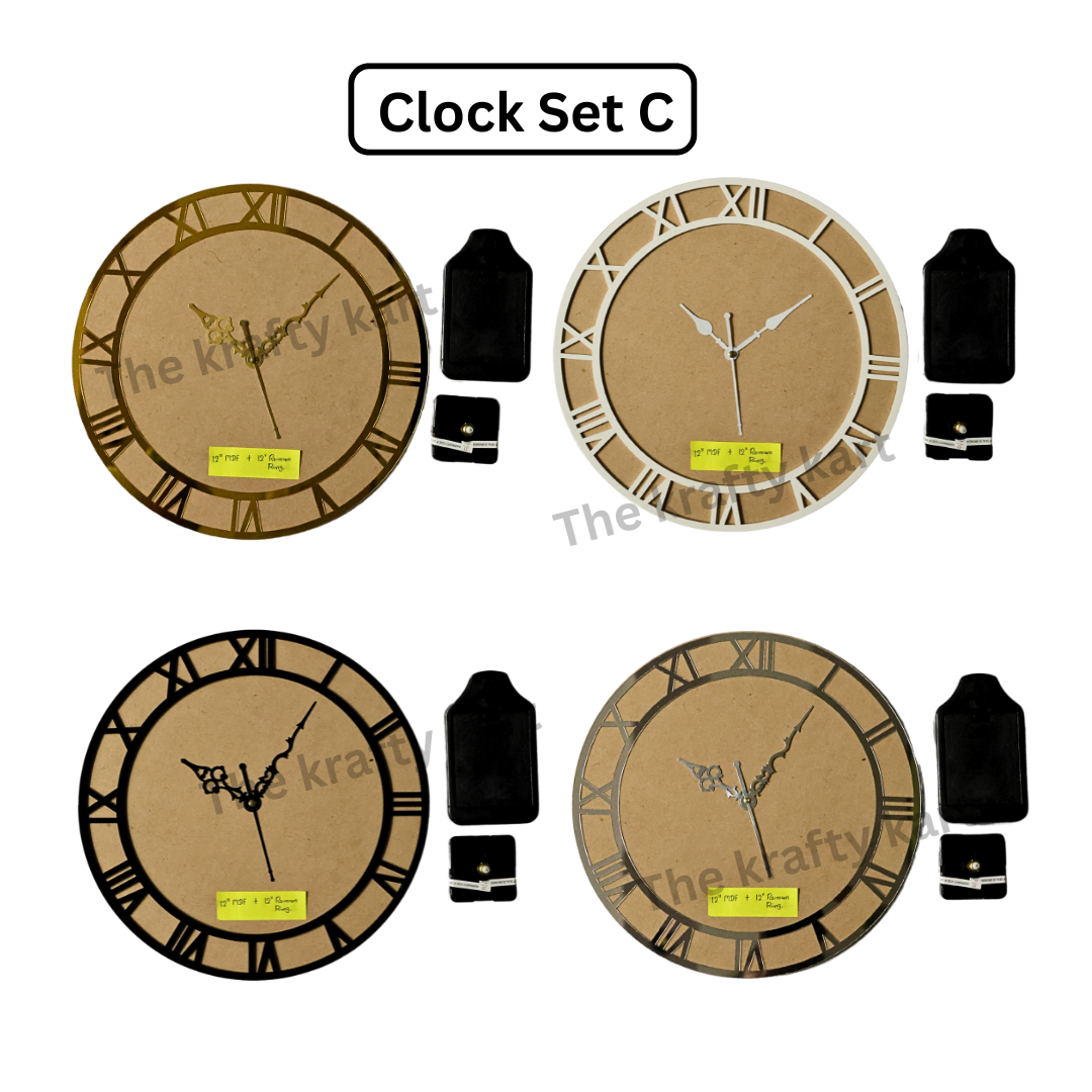 Border Roman Ring Clock Set