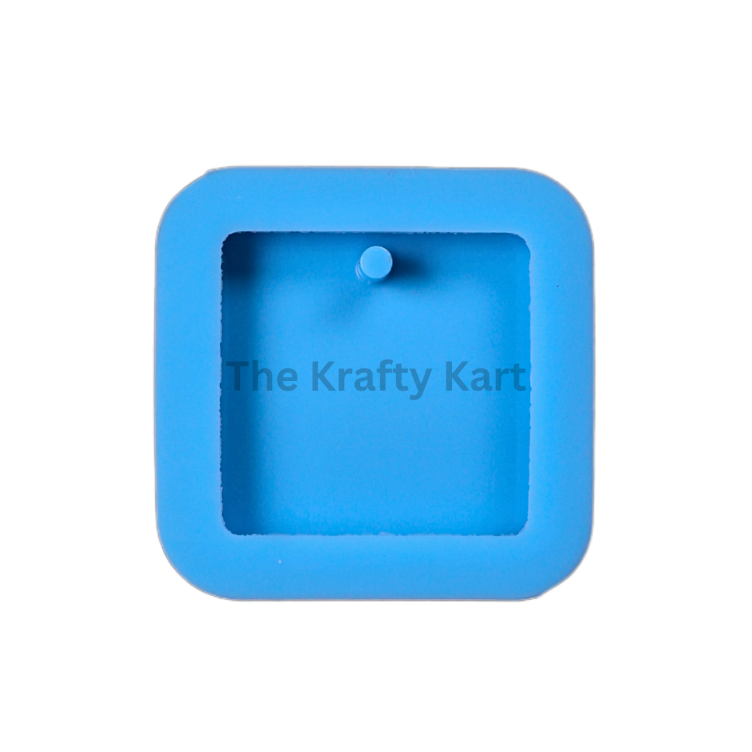 Square Border Keychain Blue Mould