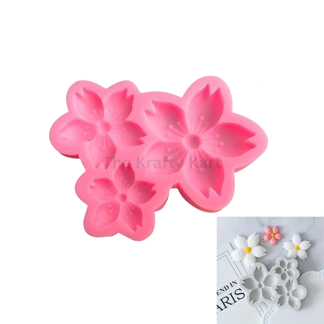 3 Cavity Flower Candle Mould