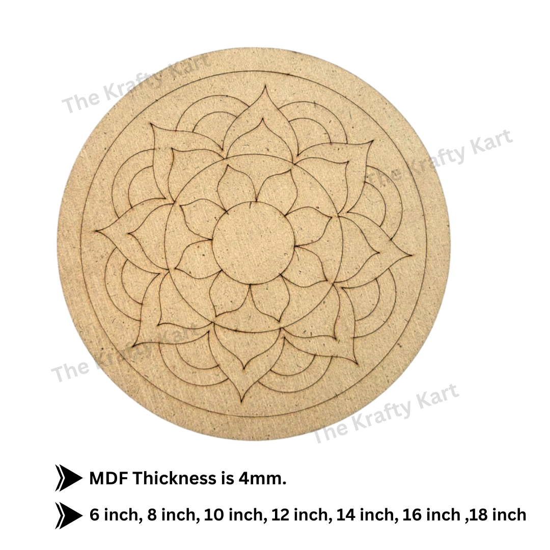 Pre Marked Round Mandala Mdf (A)