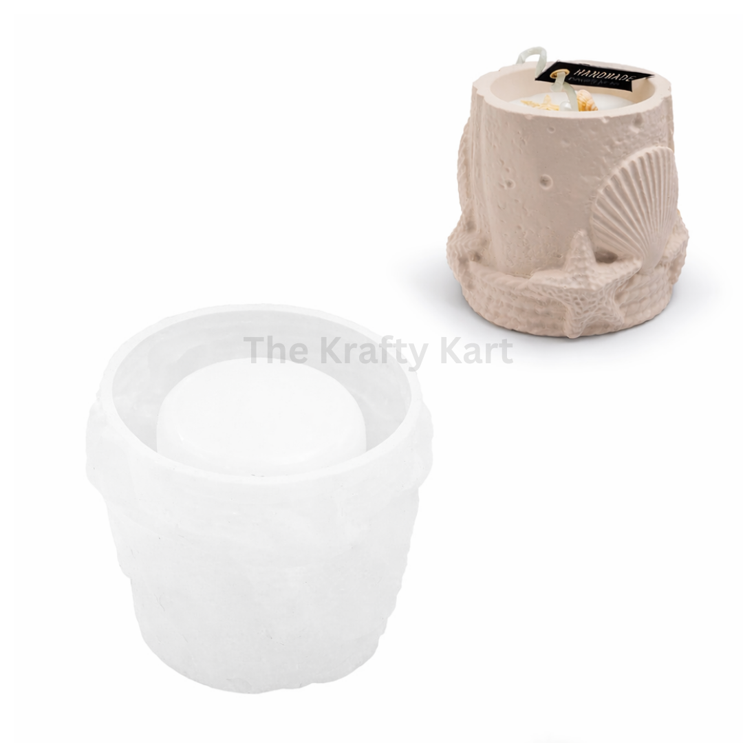 3D Seashell Star Shaped candle Jar Mould
