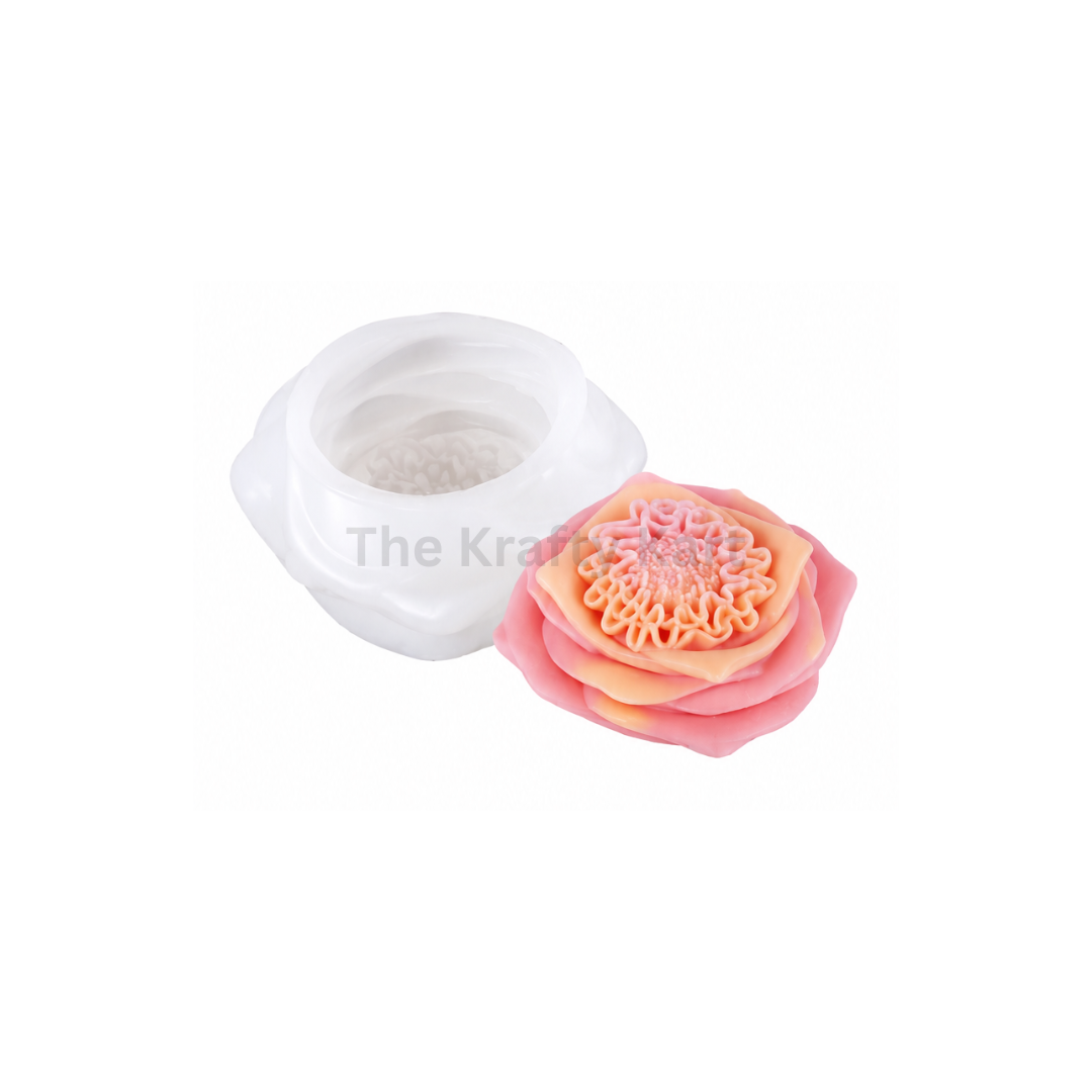 3D Lotus Bloom Candle Mould (A)