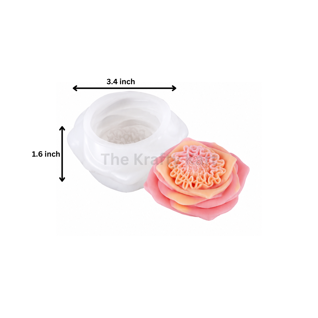 3D Lotus Bloom Candle Mould (A)