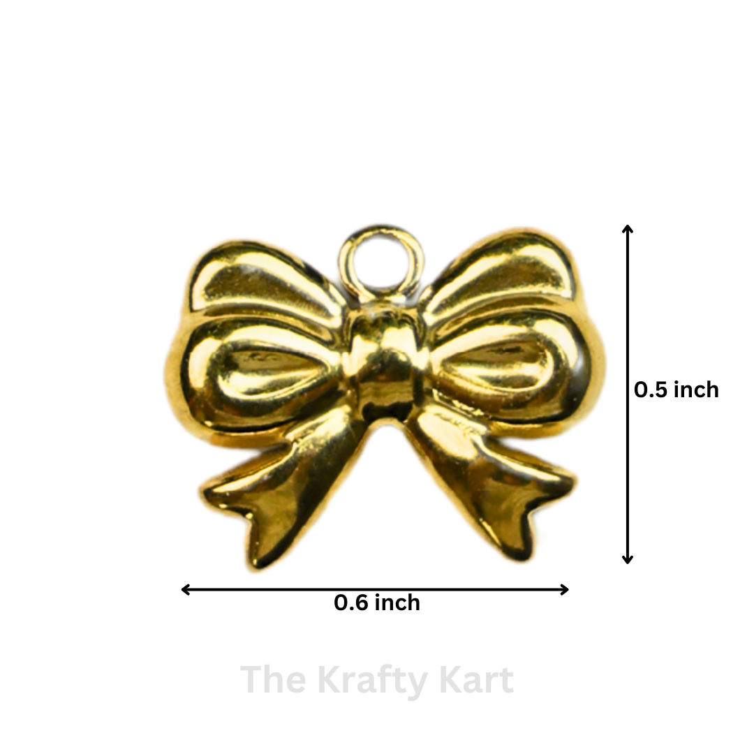 Anti-Tarnish Bow Charm Pendant (F)