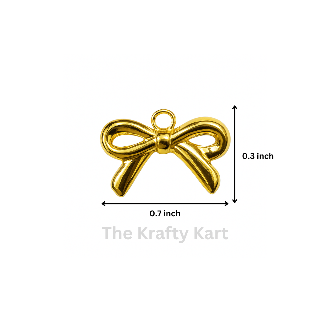 Anti-Tarnish Bow Charm Pendant (E)