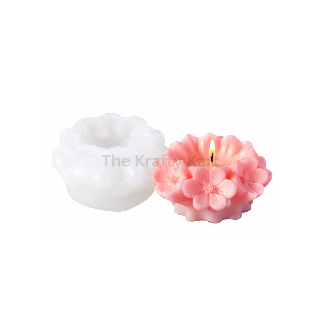 3D Sakura Blossom Candle Mould