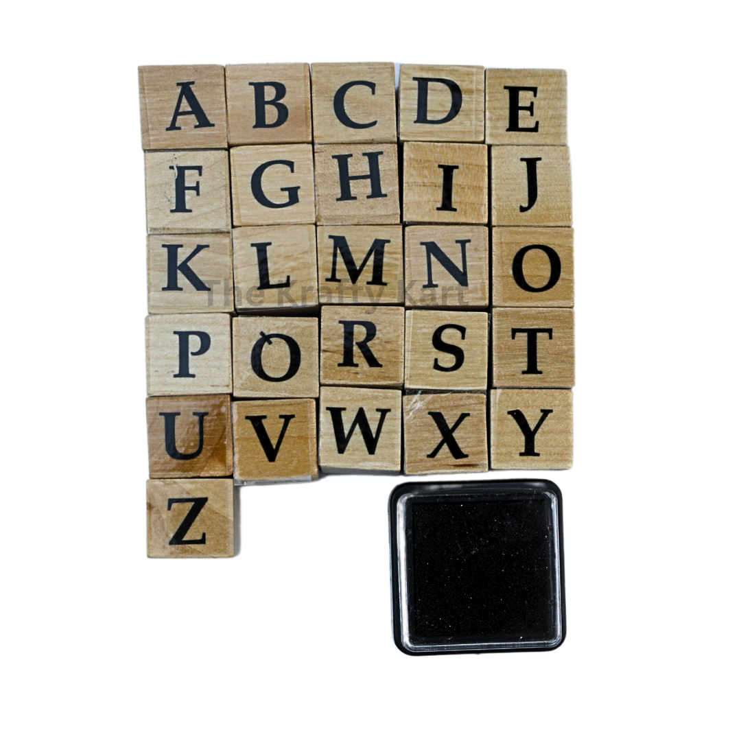Wooden Stamp Abcd Upper Case