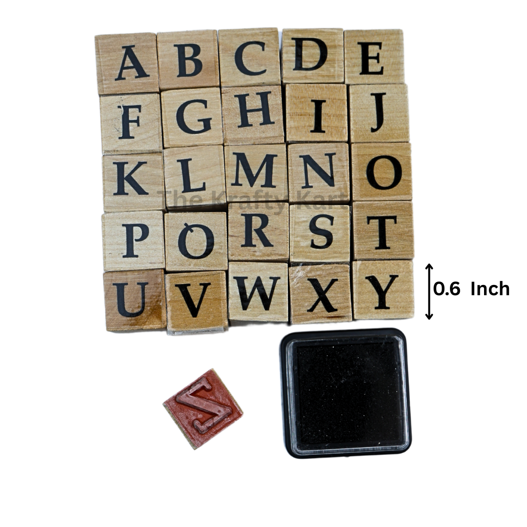 Wooden Stamp Abcd Upper Case
