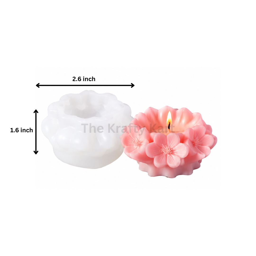 3D Sakura Blossom Candle Mould