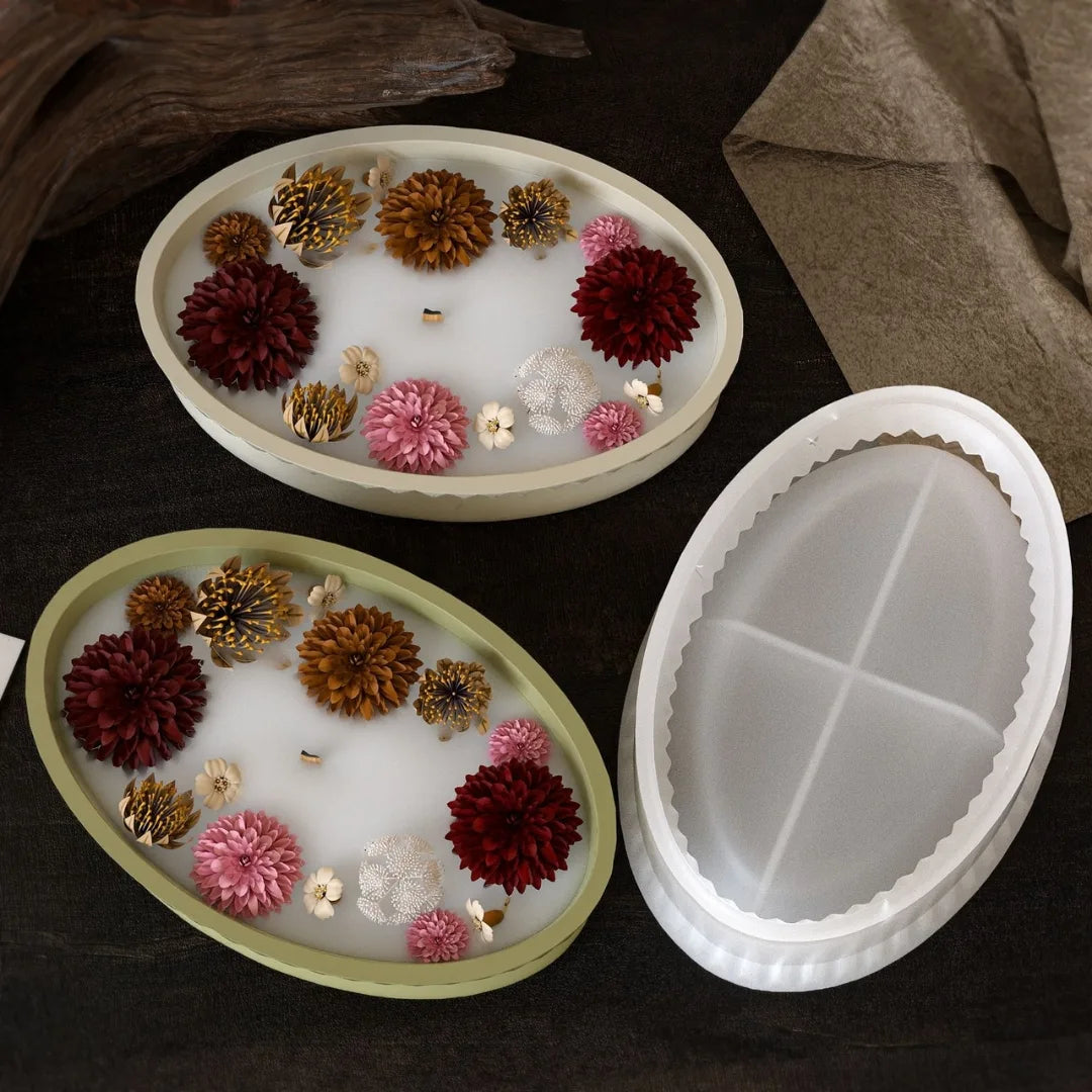 Striped Oval Deep Tray Mould