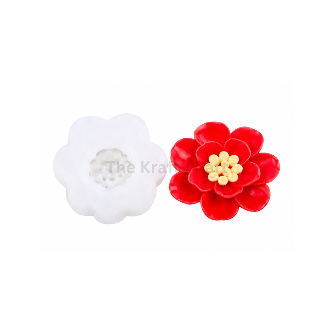3D Camellia Bloom Candle Mould
