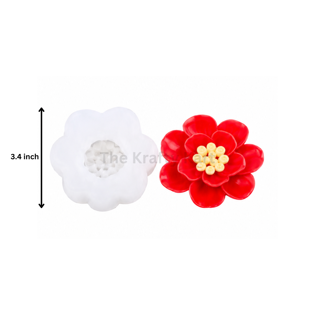 3D Camellia Bloom Candle Mould